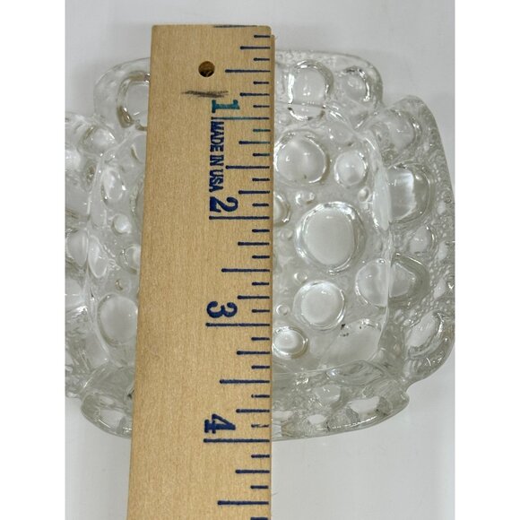 VTG 90s Libbey Clear Pebble Art Glass Ashtray 4" Mid Century Modern Trinket Dish - Picture 5 of 5